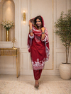 Pakistani Lawn Suit with Chiffon Dupatta & Embroidery