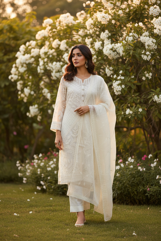 Ivory White Suit - Outdoor Garden