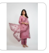 Dusty Pink Embroidered Suit Set with Dupatta