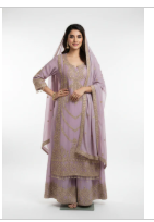 Mauve Taupe Palazzo Suit Set with Dupatta