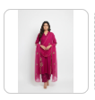Magenta Pink Straight Kurta Pant Set with Dupatta