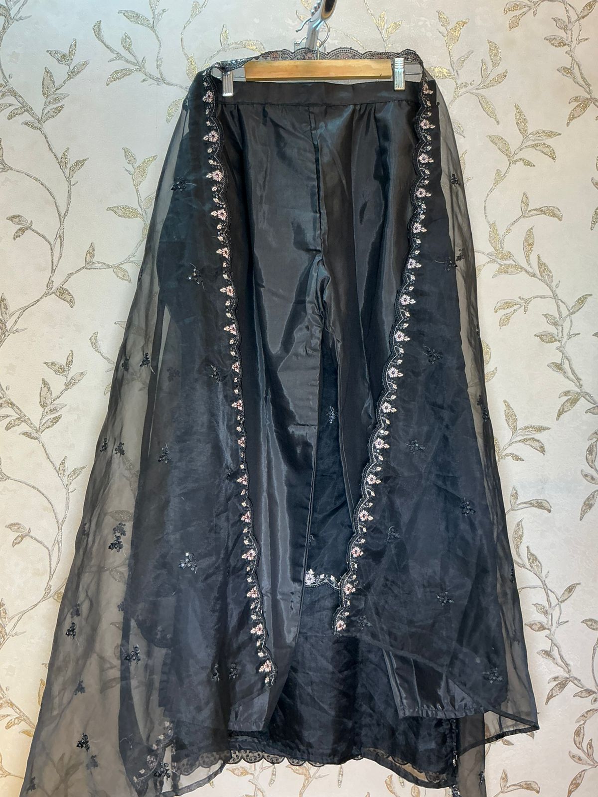 Black Pakistani Suit with Organza Dupatta