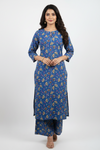 Denim Blue Embroidered Suit