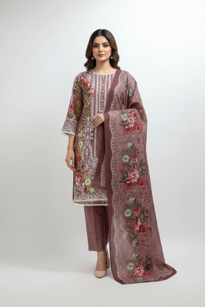 Mauve Suit - Studio White Background