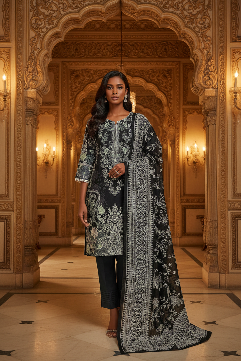 Black Floral Suit - Palace Editorial