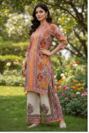 Peach Floral Printed Co-ord Set