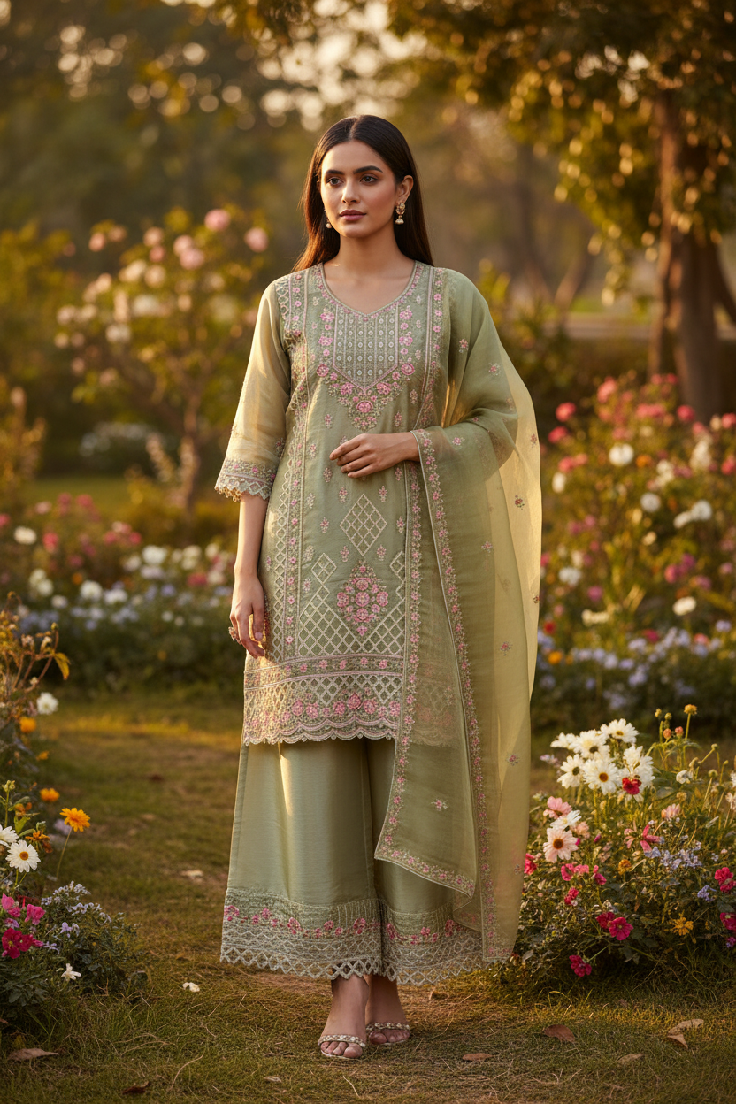 Sage Green Suit - Outdoor Garden