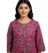 Mauve Pink Floral Printed Cotton Co-ord Set