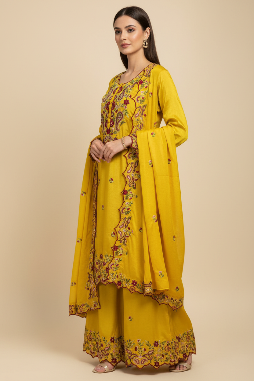Yellow Paisley Suit - Angle