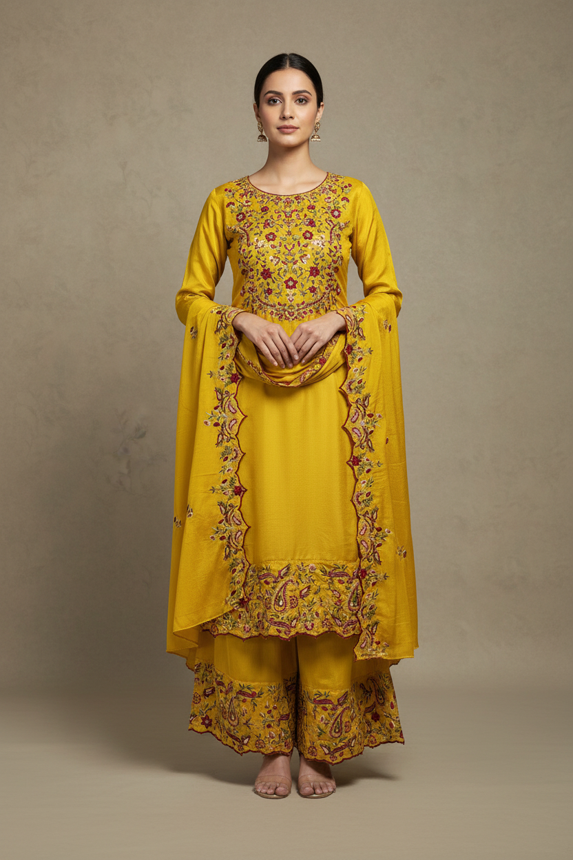 Yellow Paisley Suit - Front