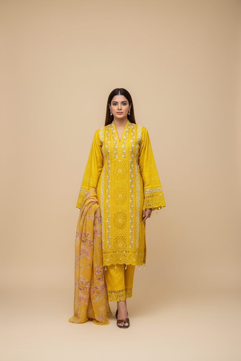 Yellow Suit - Clean Studio Background