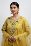 Yellow Embroidered Suit Set with Dupatta